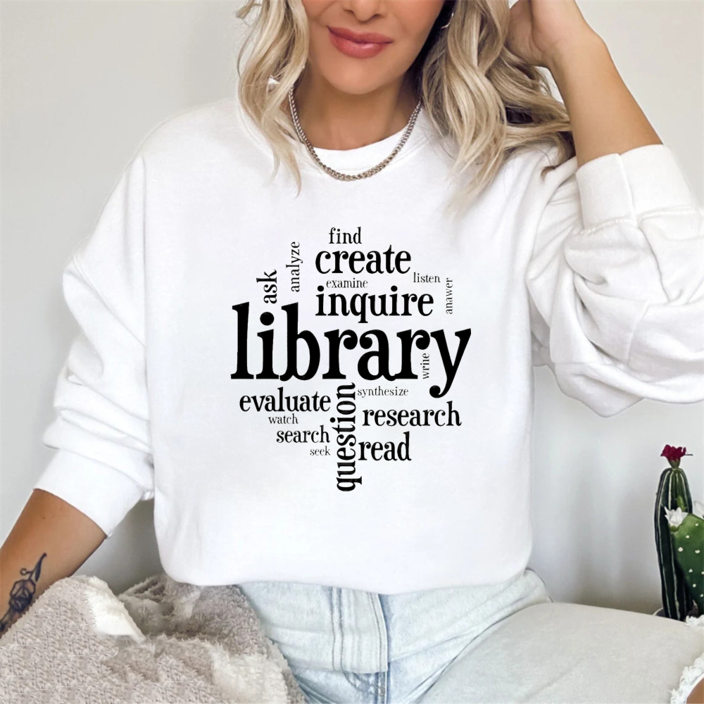 Wardrobecart Library Word Art Design Unisex Classic Sweatshirt
