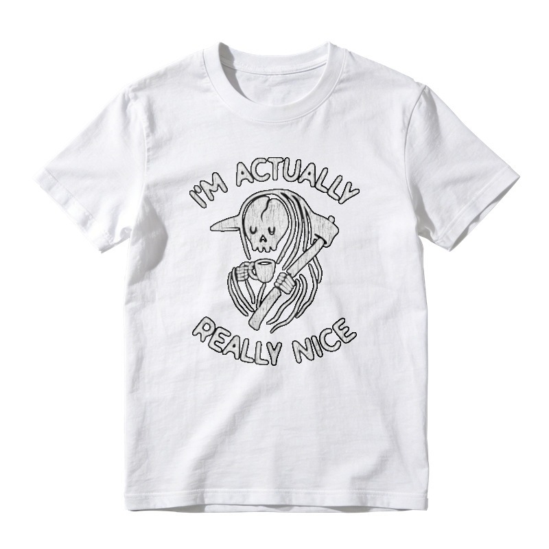I'm Actually Really Nice Skull Grim Reaper Funny Quote Graphic T-shirt