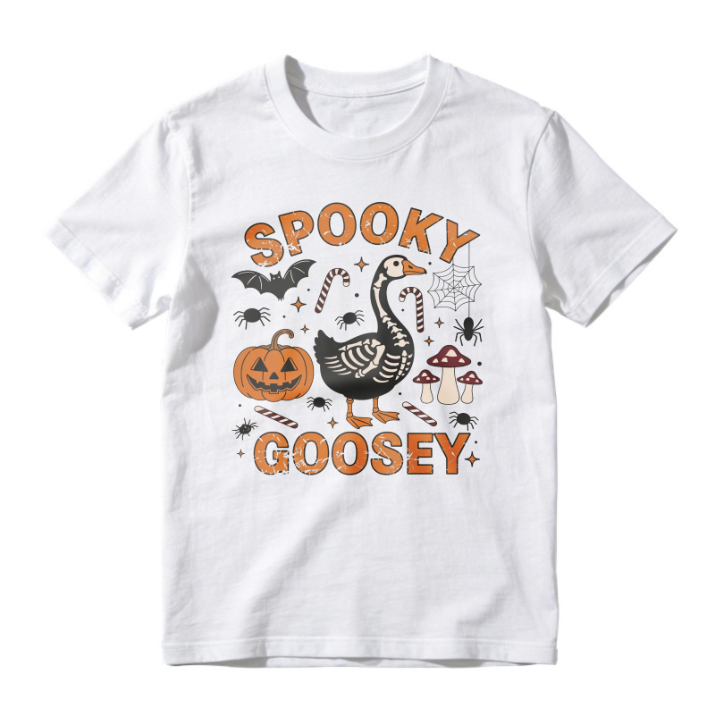 Spooky Goosey Halloween Skeleton Goose Pumpkin Bat Spider Candy Unisex Classic T-shirt