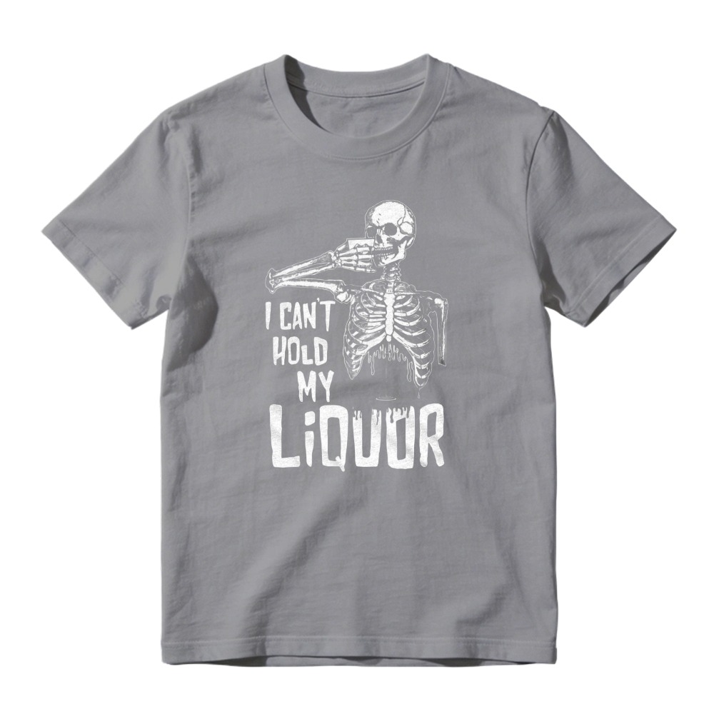 Skeleton Drinking Liquor Funny Quote Graphic T-shirt