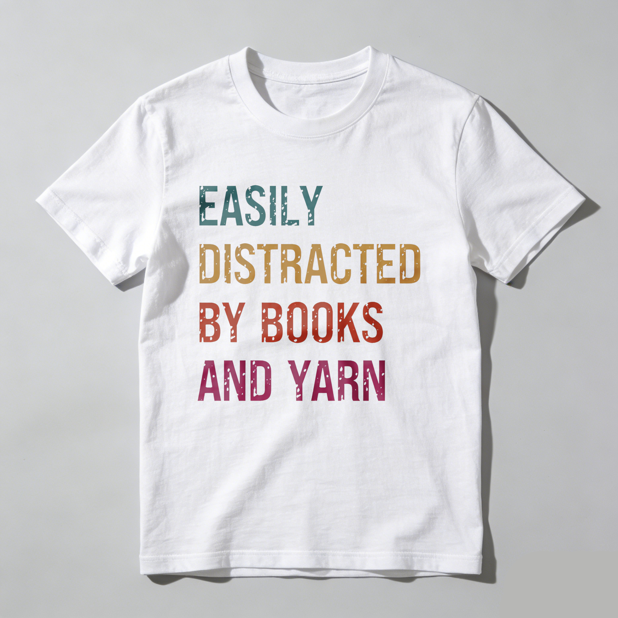 Wardrobecart Easily Distracted By Books And Yarn Tshirt