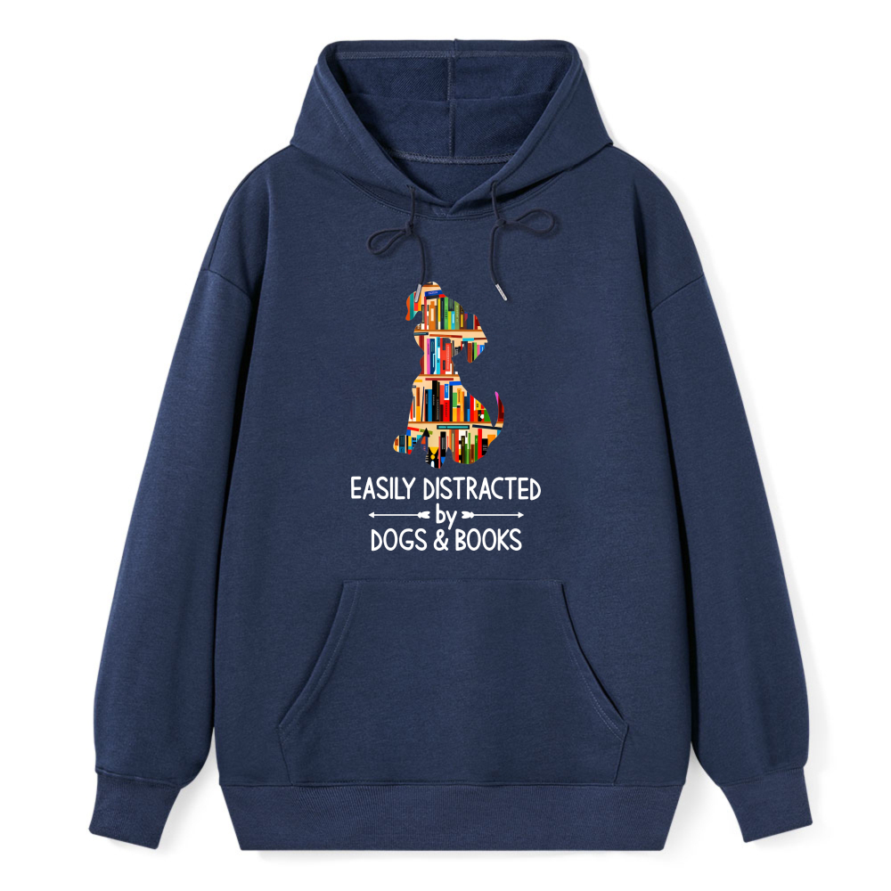Wardrobecart Dog Made Of Books Easily Distracted By Dogs And Books Unisex Classic Hoodie