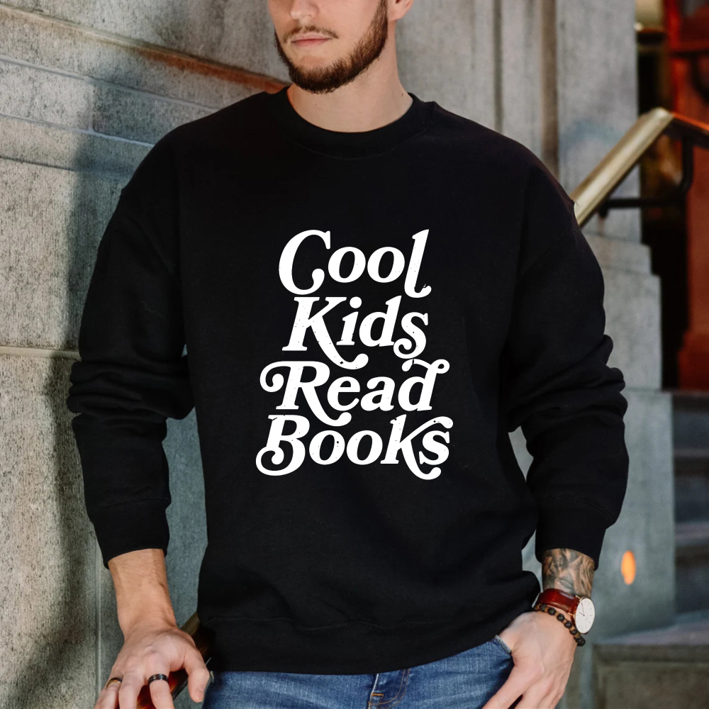 Wardrobecart Cool Kids Read Books Unisex Classic Sweatshirt