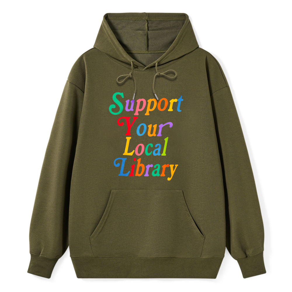 Wardrobecart Support Your Local Library Unisex Classic Hoodie