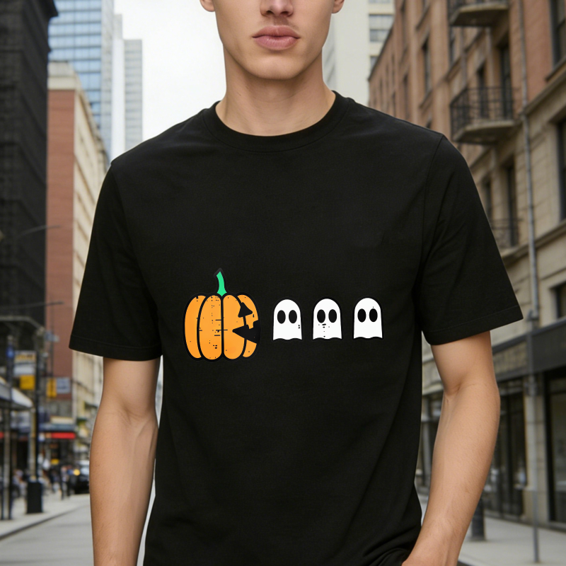 Halloween Pumpkin And Ghosts Unisex Classic T-shirt