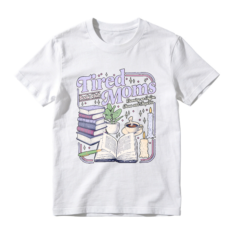 Wardrobecart Tired Moms Book Club Reading With Tea Candles And Plants Unisex Classic T-shirt