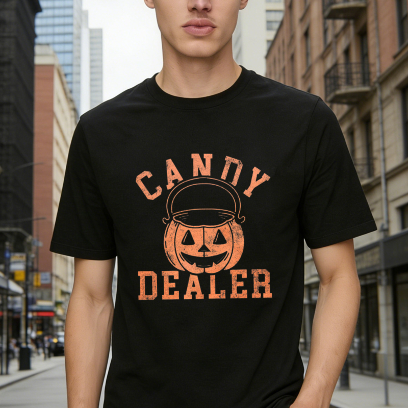 Candy Dealer Halloween Pumpkin Graphic T-shirt