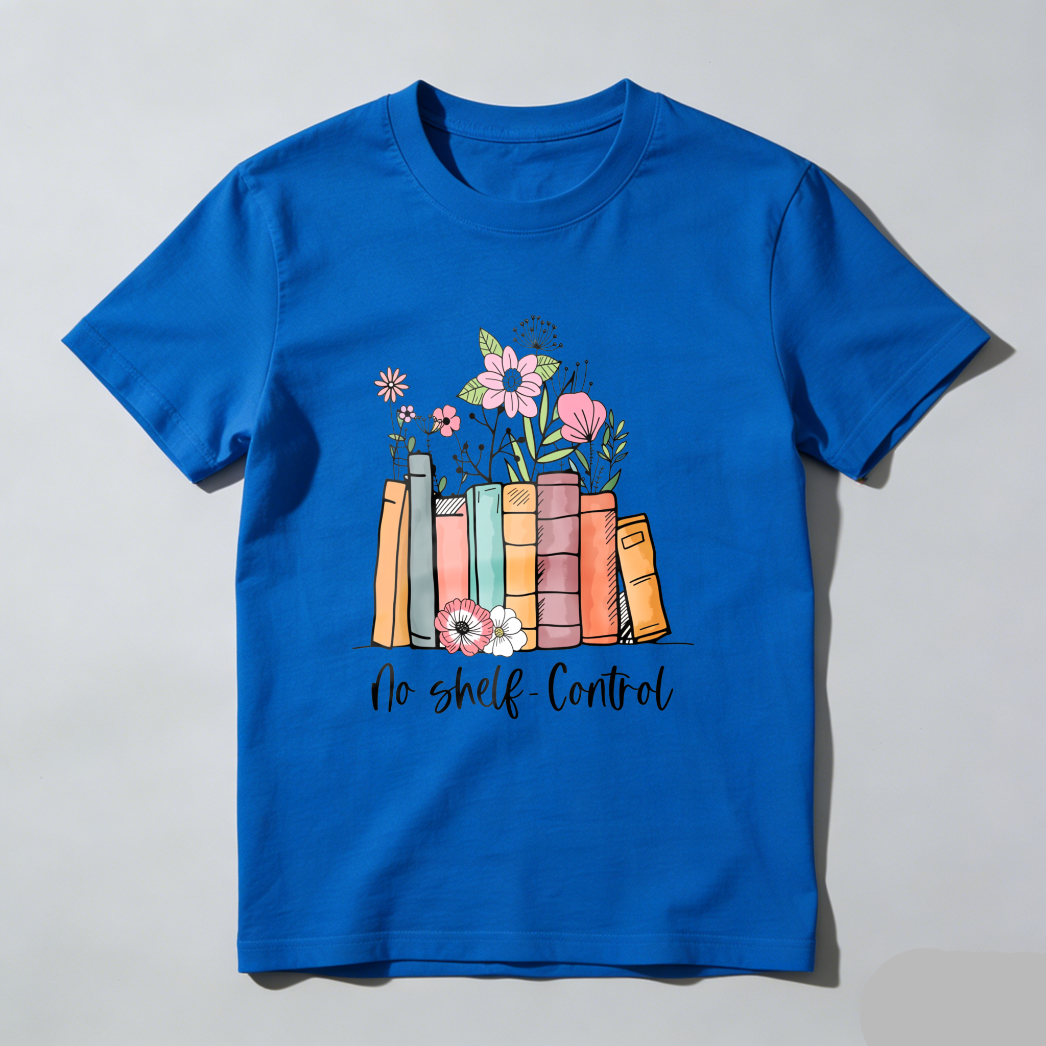 Wardrobecart Book Stack With Flowers And Text No Shelf Control Unisex Classic T-shirt