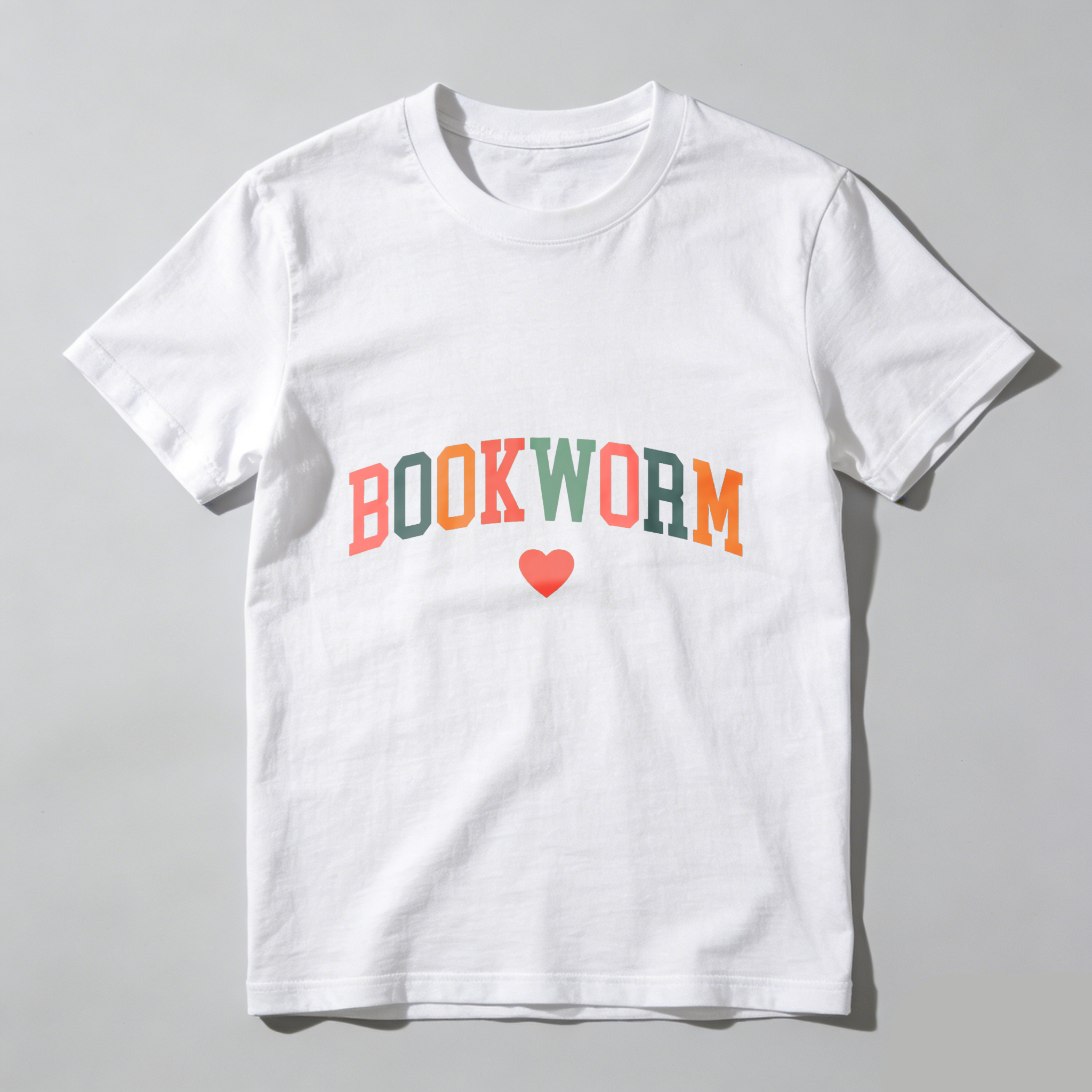Wardrobecart Bookworm Heart Print Design Tshirt