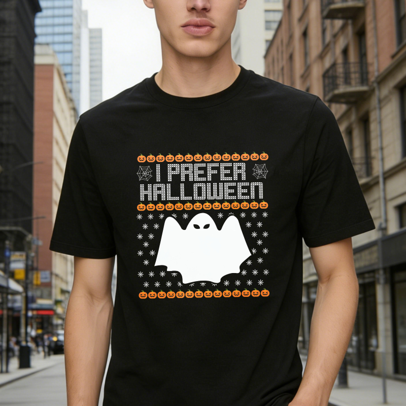 I Prefer Halloween Ghost Pumpkin Pattern Unisex Classic T-shirt