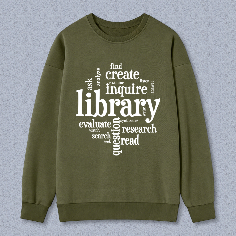 Wardrobecart Library Word Art Design Unisex Classic Sweatshirt