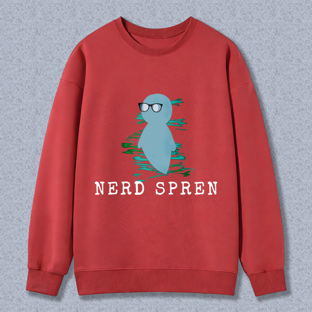 Wardrobecart Nerd Duck With Glasses And Water Ripple Pattern Unisex Classic Sweatshirt
