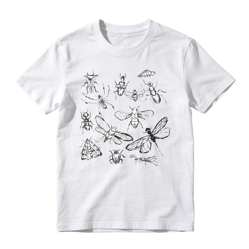 Insect Bug Beetle Bee Moth Dragonfly Illustration, Unisex Classic T-shirt