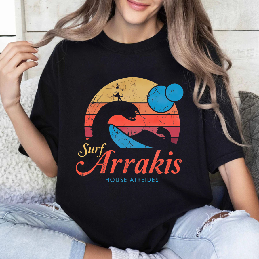 Wardrobecart Surf Arrakis House Atreides Desert Snake Sunset Tshirt