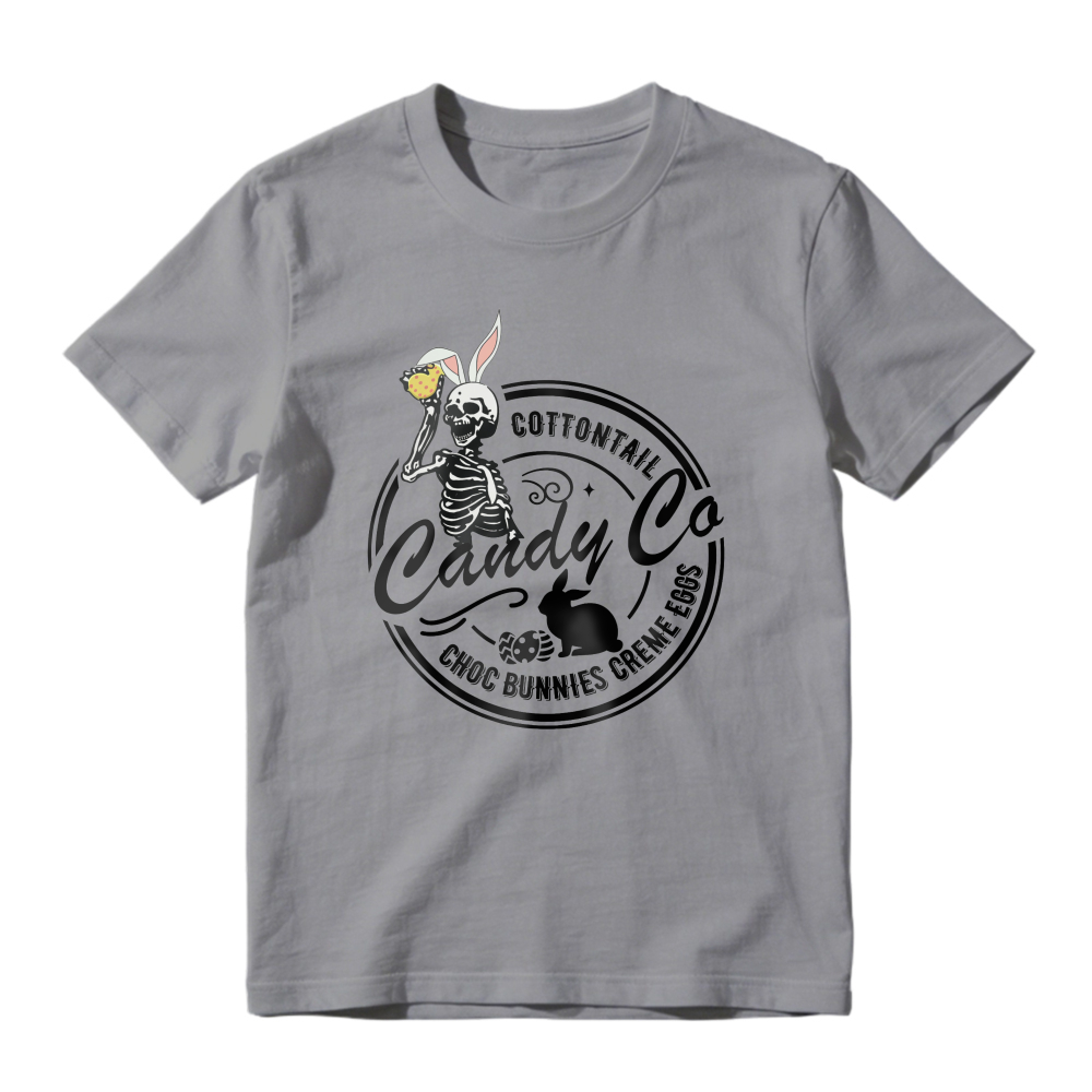 Skeleton Bunny Holding Carrot, Cottontail Candy Co Choc Bunnies Creme Eggs, Unisex Classic T-shirt