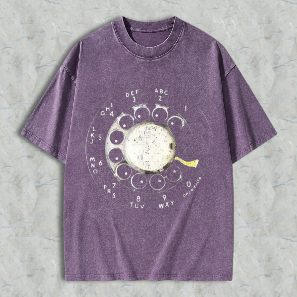 Vintage Rotary Dial Phone Pattern T-shirt