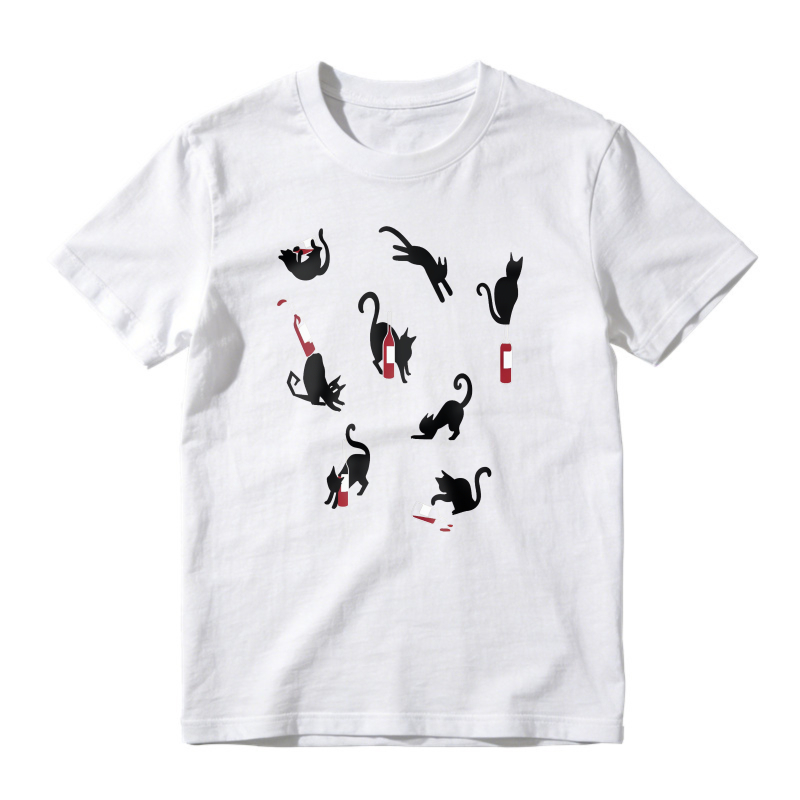 White Cats Playing With Red Nail Polish Bottles, Unisex Classic T-shirt