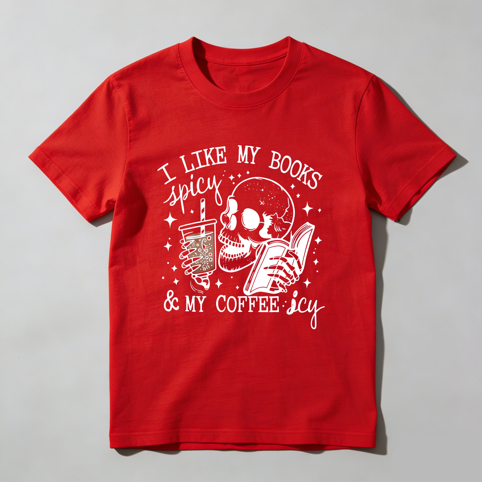 Wardrobecart I Like My Books Spicy And My Coffee Icy Tshirt