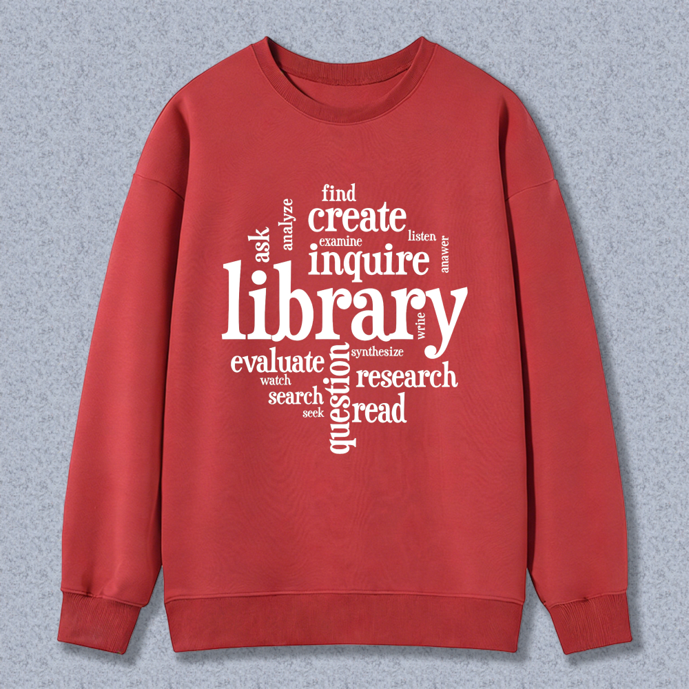 Wardrobecart Library Word Art Design Unisex Classic Sweatshirt