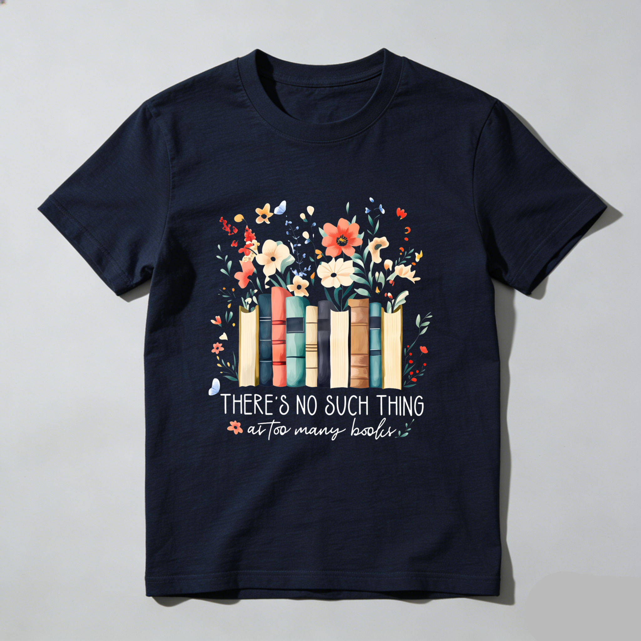 Wardrobecart Books And Flowers With Text Tshirt
