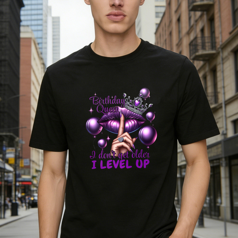 Birthday Queen Lips Crown Balloons I Don't Get Older I Level Up Unisex Classic T-shirt