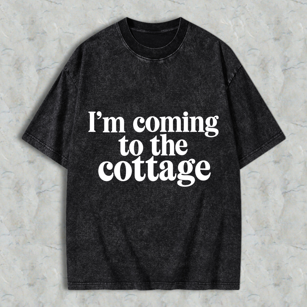 Wardrobecart Im Coming To The Cottage Unisex Washed T-shirt