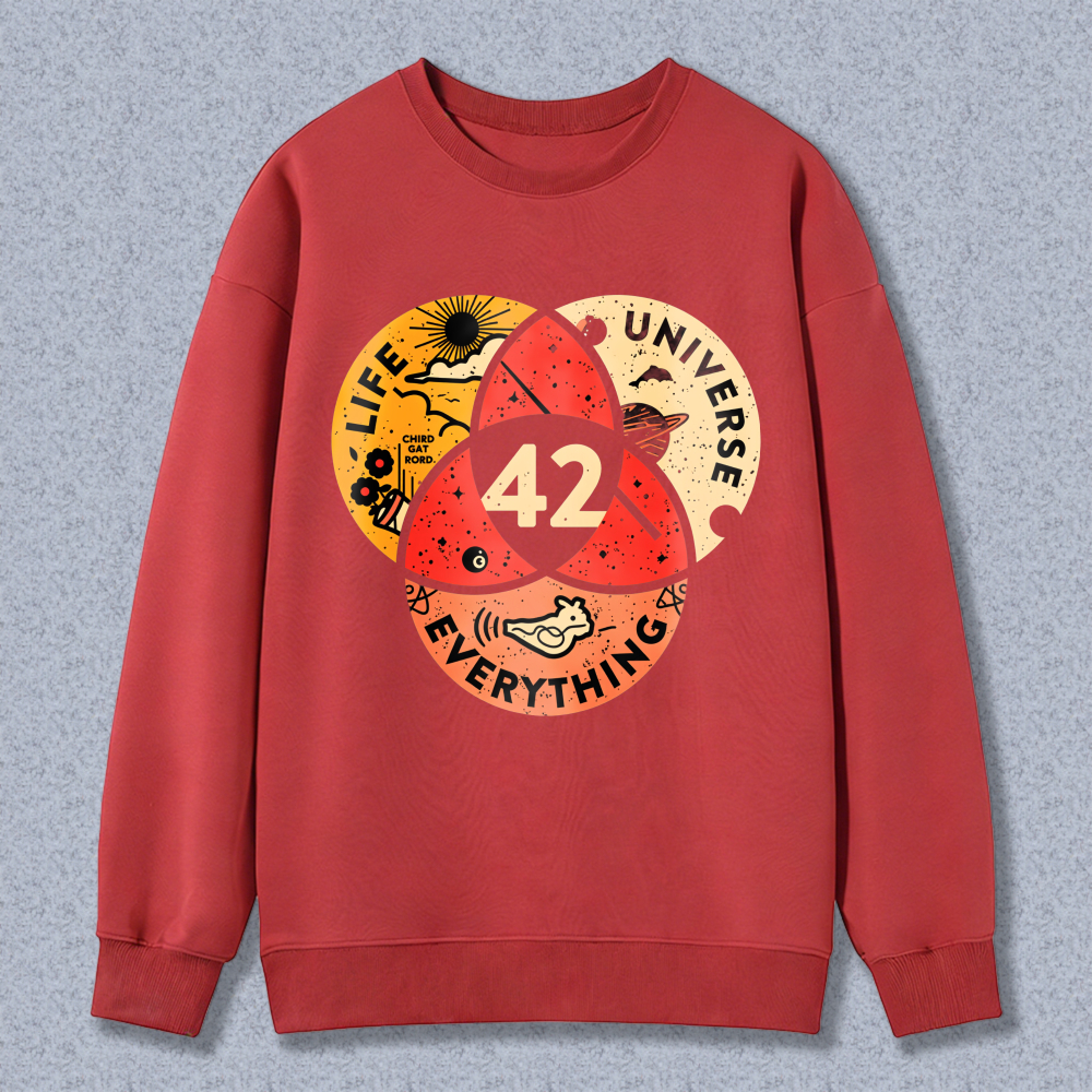 Wardrobecart Life Universe Everything 42 Venn Diagram Unisex Classic Sweatshirt