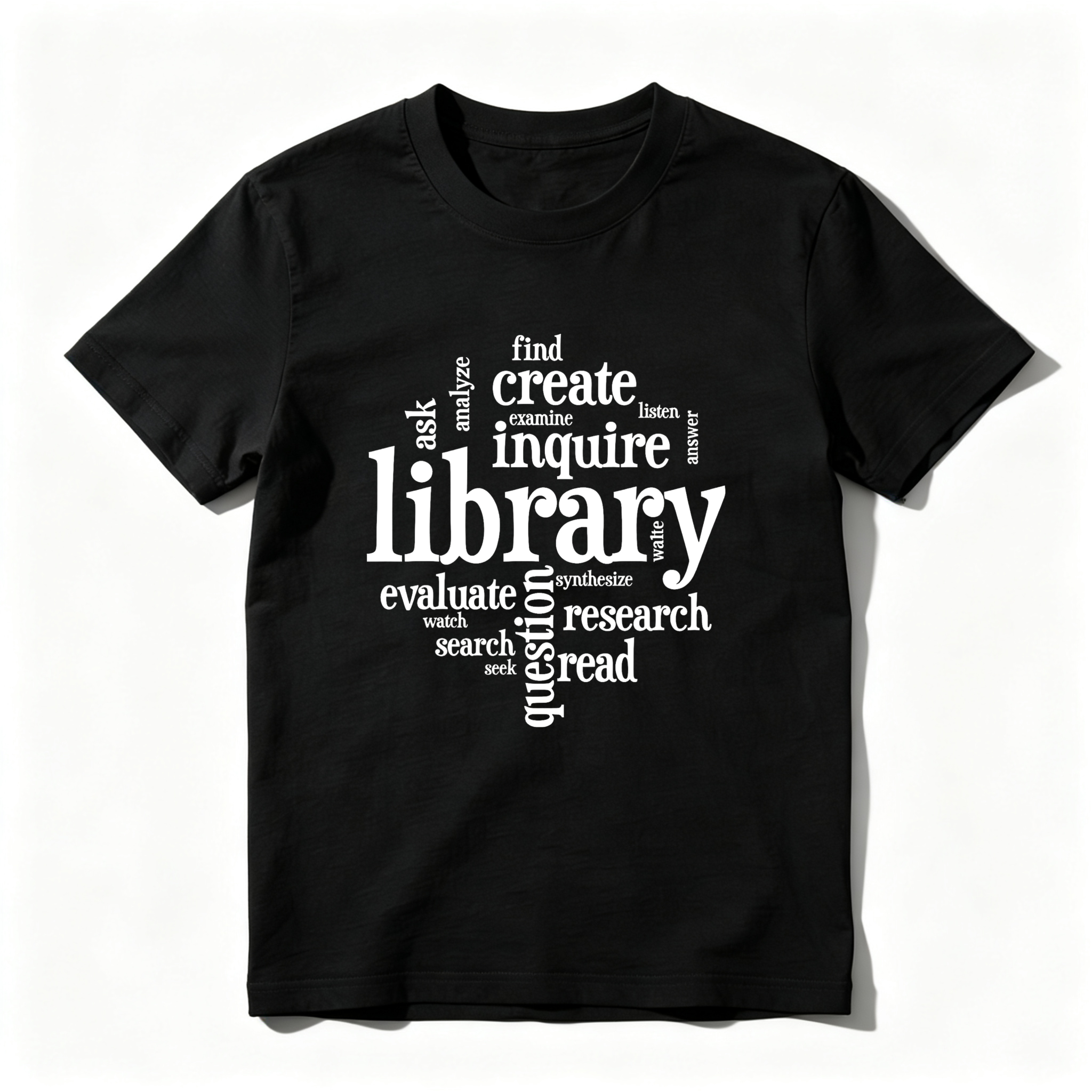 Wardrobecart Library Inquire Research Read Create Evaluate Ask Find Tshirt