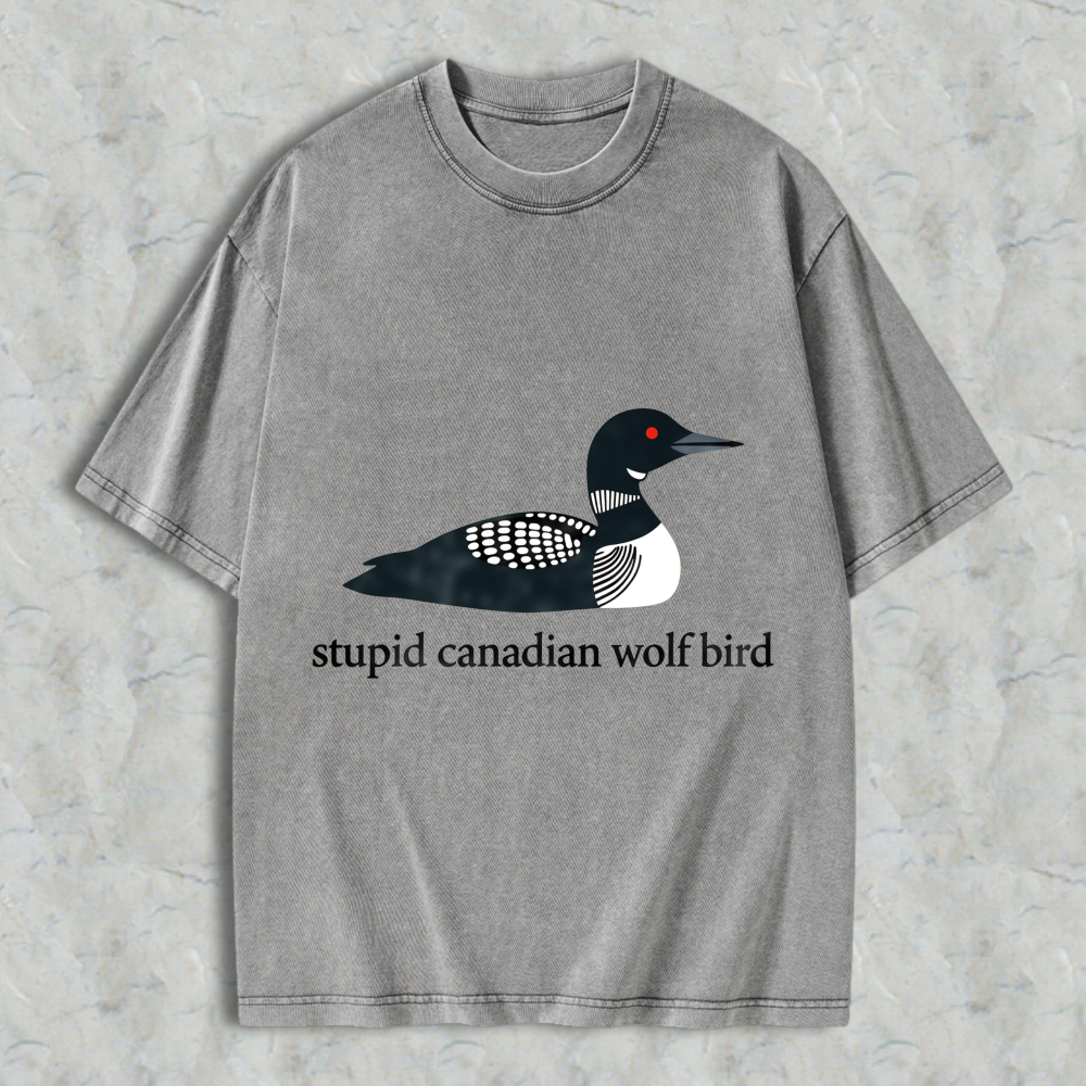 Wardrobecart Loon Bird Design Unisex Washed T-shirt
