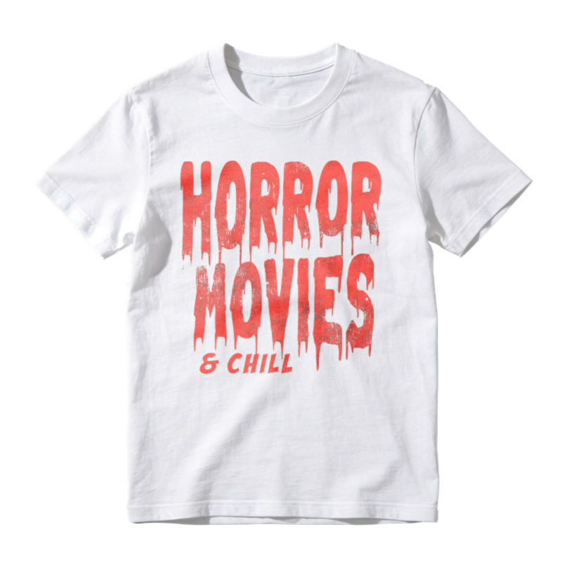 Horror Movies And Chill Funny Halloween Graphic T-shirt