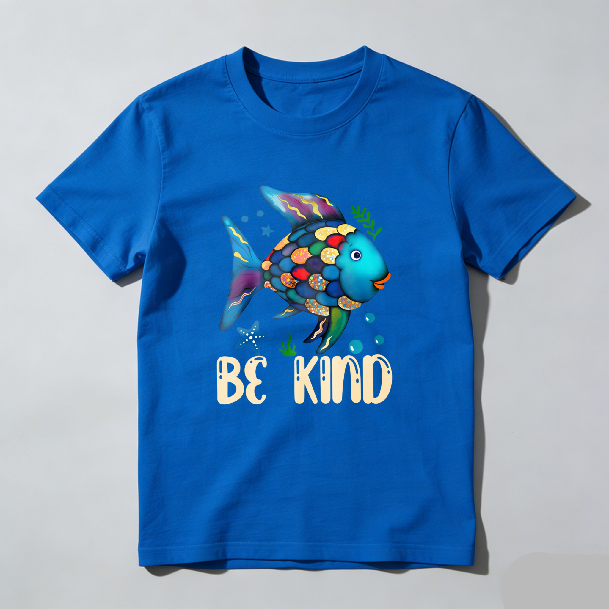 Wardrobecart Colorful Fish With Be Kind Text Tshirt