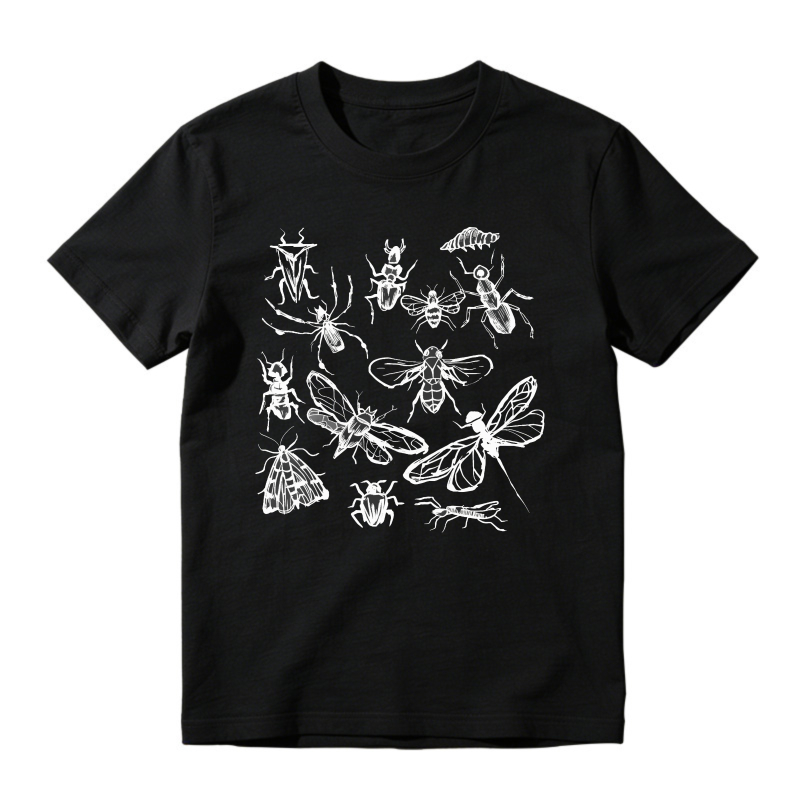 Insect Bug Beetle Bee Moth Dragonfly Illustration, Unisex Classic T-shirt