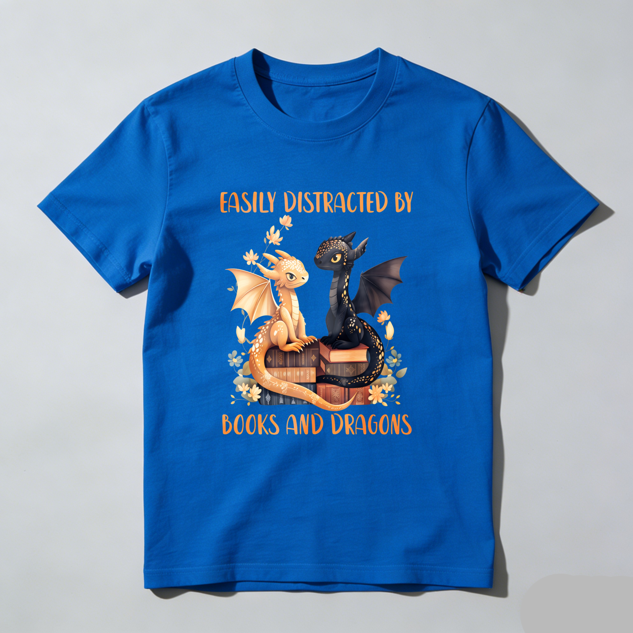 Wardrobecart Easily Distracted By Books And Dragons Tshirt