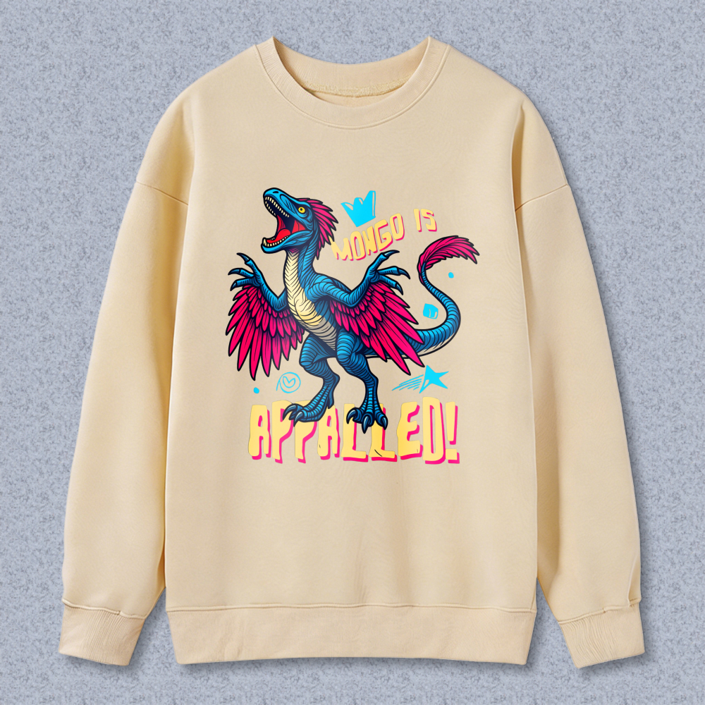 Wardrobecart Dragon With Crown And Text Mongo Is Appalled Unisex Classic Sweatshirt