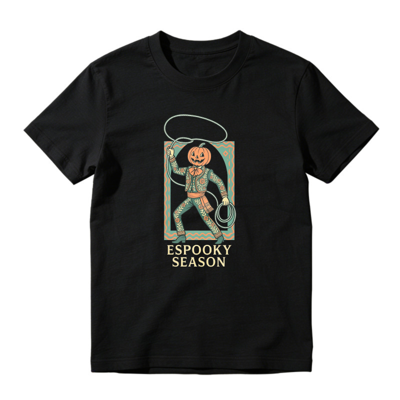 Espooky Season Pumpkin Cowboy With Lasso Unisex Classic T-shirt