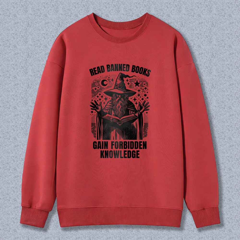 Wardrobecart Read Banned Books Gain Forbidden Knowledge Witch Reading Book Pattern Unisex Classic Sweatshirt