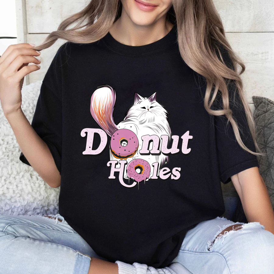 Wardrobecart Donut Holes Cat And Donuts Tshirt