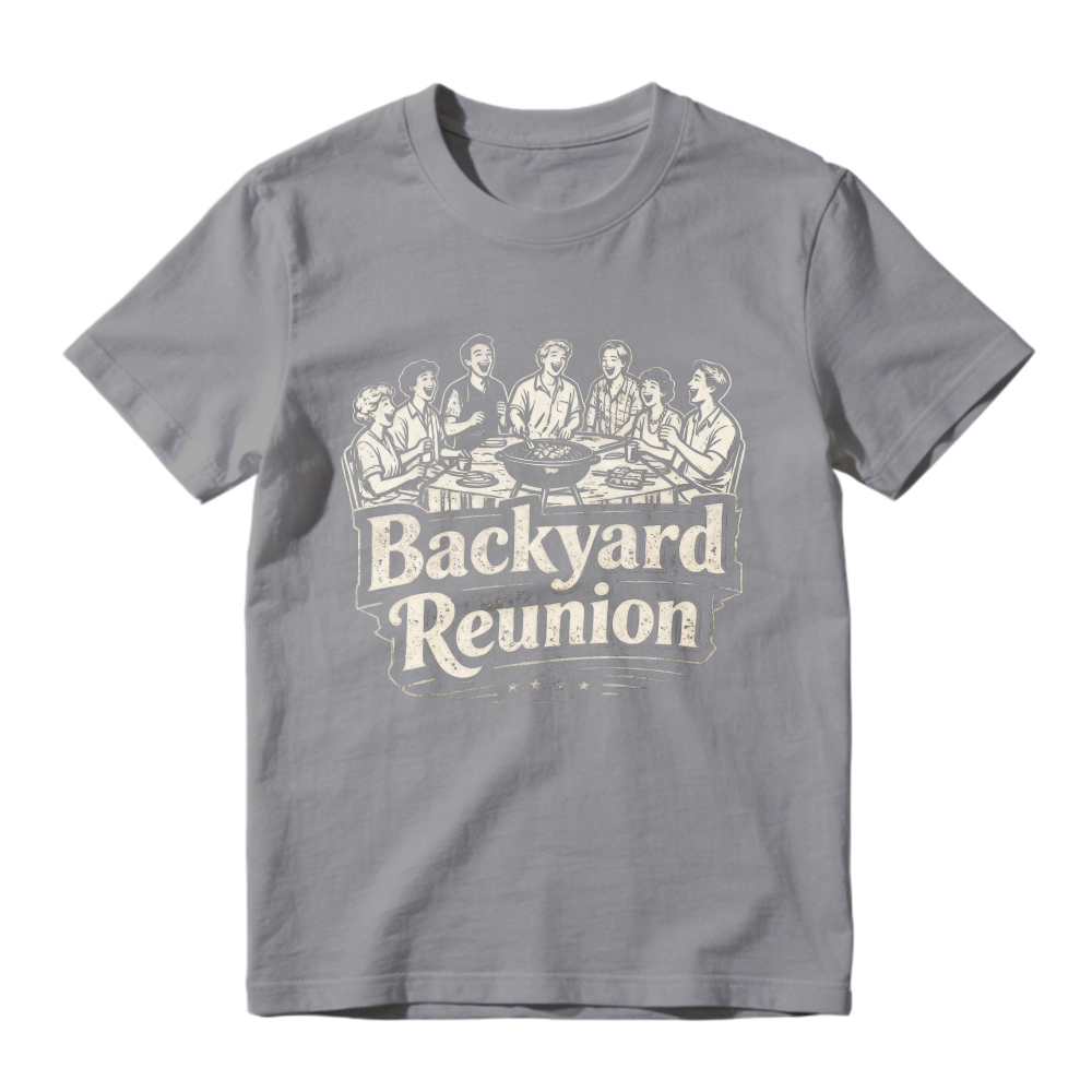 Backyard Reunion Vintage Group Gathering Illustration Unisex Classic T-shirt