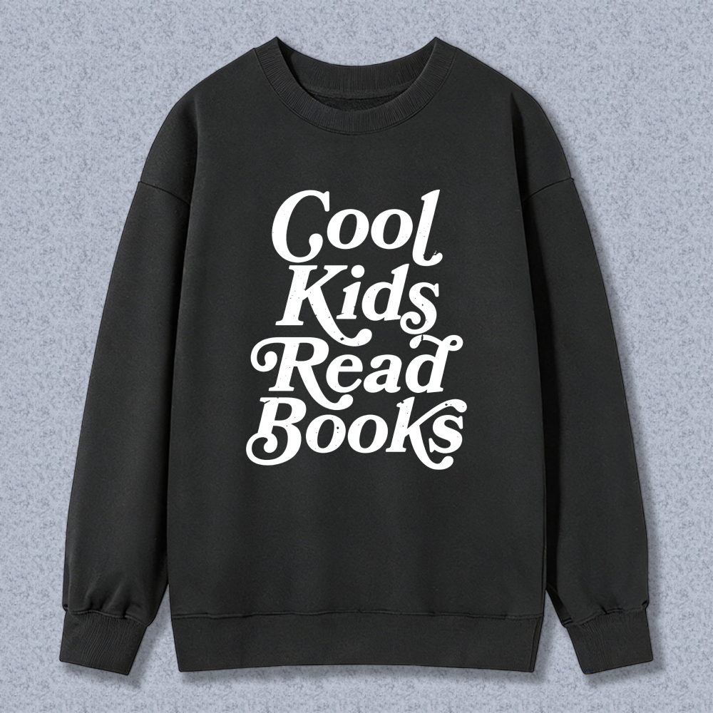 Wardrobecart Cool Kids Read Books Unisex Classic Sweatshirt