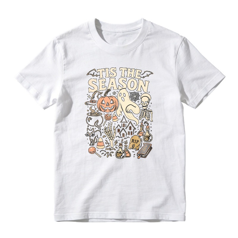 Tis The Season Halloween Pumpkin Ghost Skeleton Unisex Classic T-shirt