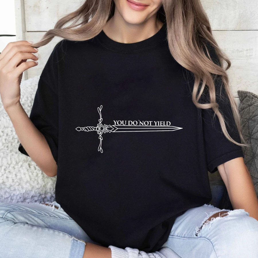 Wardrobecart Sword Design With Text You Do Not Yield Tshirt