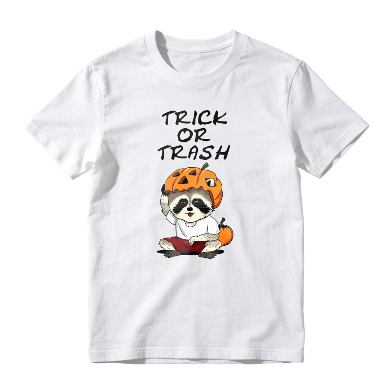 Trick Or Trash Raccoon With Pumpkin Head Halloween Funny, Unisex Classic T-shirt