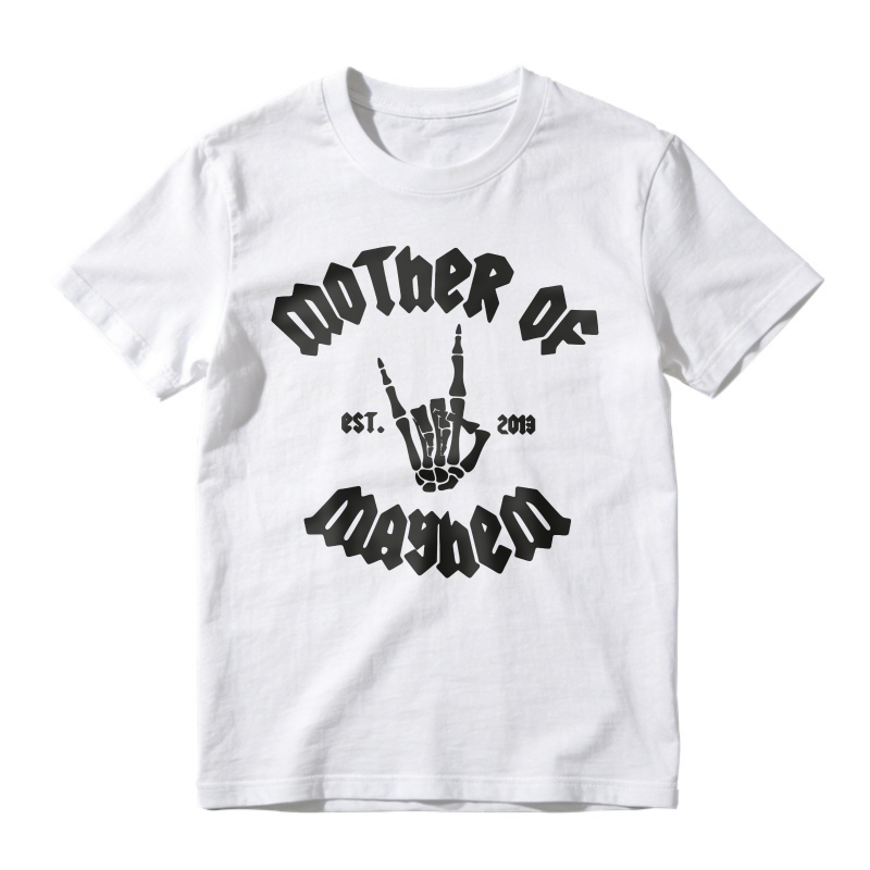 Mother Of Mayhem Skeleton Hand Rock Gesture Est 2019, Unisex Classic T-shirt