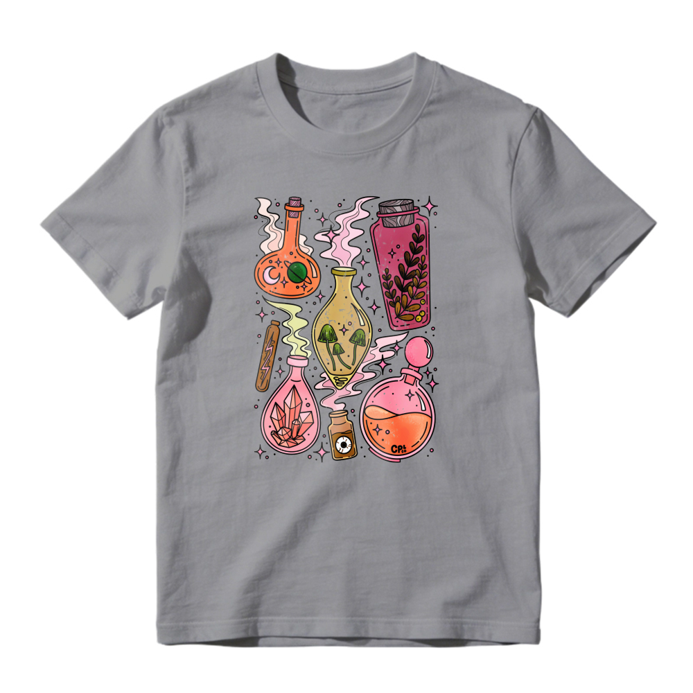 Magical Potion Bottles With Plants And Crystals, Unisex Classic T-shirt