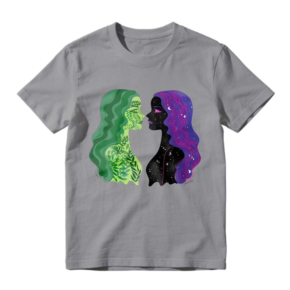 Mother Nature And Space Woman Silhouette, Unisex Classic T-shirt