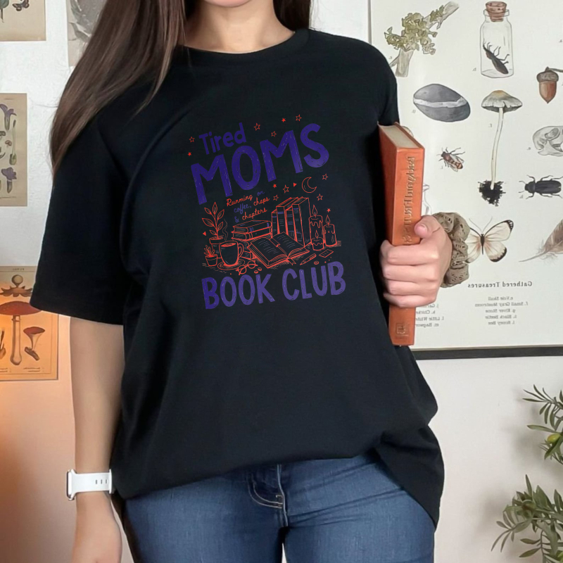 Wardrobecart Tired Moms Book Club With Books Coffee And Candles Unisex Classic T-shirt