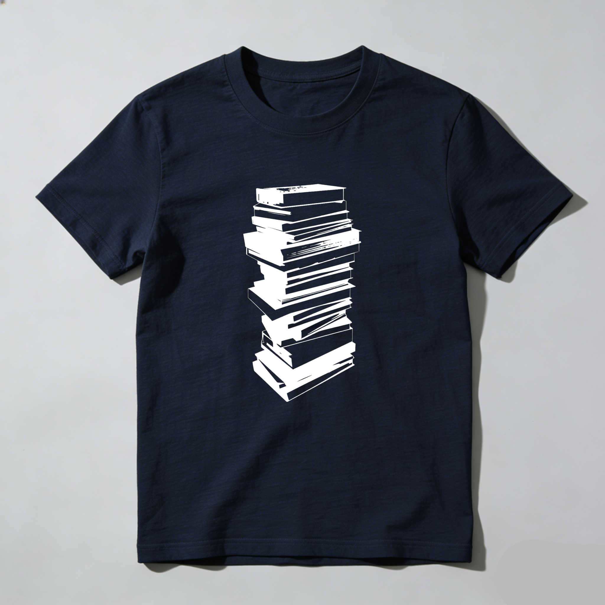 Wardrobecart Stacked Books Graphic Design Print Tshirt