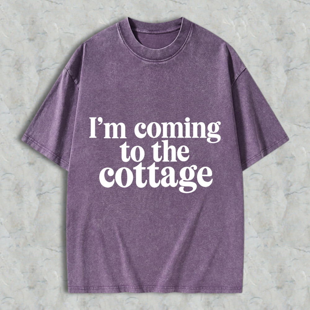 Wardrobecart Im Coming To The Cottage Unisex Washed T-shirt