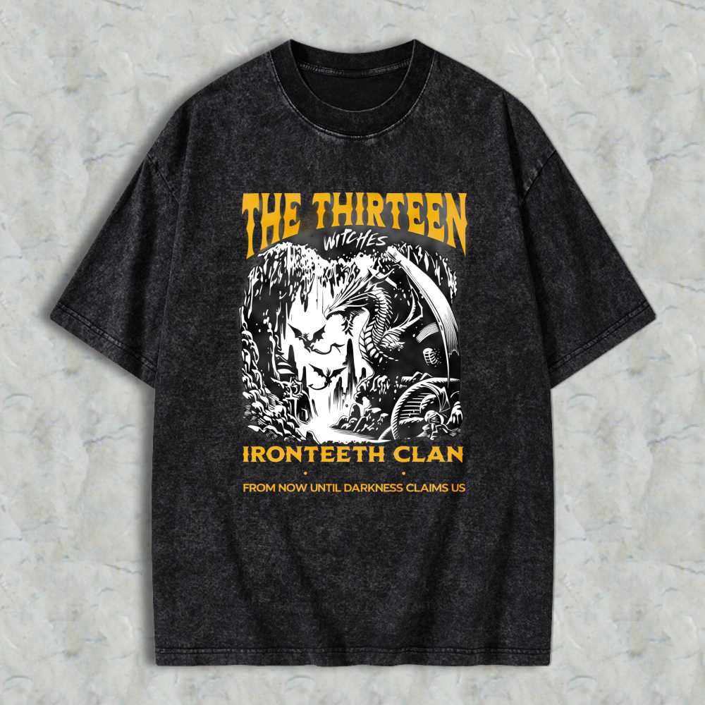 Wardrobecart The Thirteen Witches Iron Teeth Clan Unisex Washed T-shirt