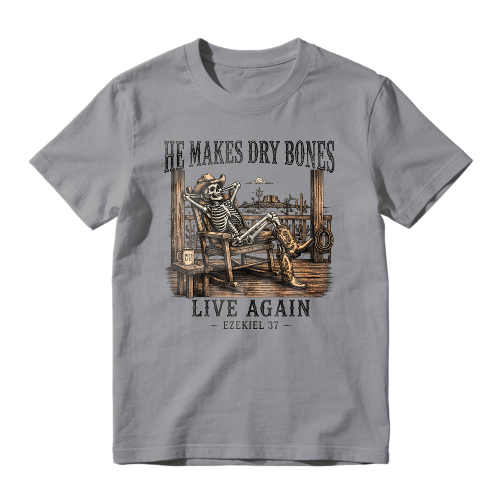 He Makes Dry Bones Live Again Skeleton Bible Verse Unisex Classic T-shirt
